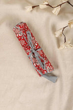 Stationery Kit | Yellow Block Printed Multipurpose Case | Red Kalamkari Roll Up-Pencil Case | Brown Spiral Notebook | Set Of 3