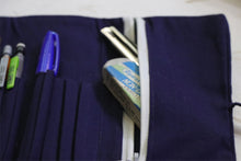 Blue Kalamkari Roll-up Pencil Case