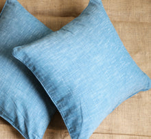 Blue Plain Dual Sided Cushion Covers (Set Of 2)