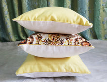 Brown & Yellow Cotton Flora Bloom Cushion Covers (Set of 3)