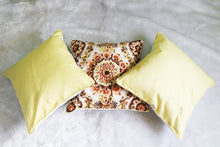 Brown & Yellow Cotton Flora Bloom Cushion Covers (Set of 3)