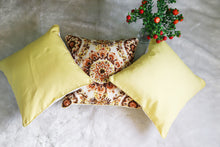 Brown & Yellow Cotton Flora Bloom Cushion Covers (Set of 3)