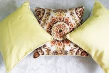 Brown & Yellow Cotton Flora Bloom Cushion Covers (Set of 3)