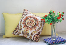 Brown & Yellow Cotton Flora Bloom Cushion Covers (Set of 3)