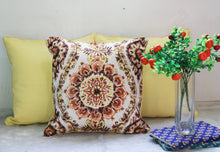 Brown & Yellow Cotton Flora Bloom Cushion Covers (Set of 3)