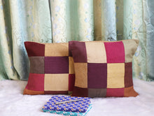 Patchworked Purple Cushion Cover (Set Of 2)