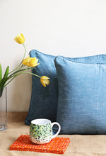 Blue Plain Dual Sided Cushion Covers (Set Of 2)