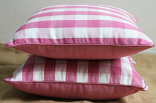 Dual Sided-Pink Checked Cushion Covers (Set Of 2)
