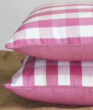 Dual Sided-Pink Checked Cushion Covers (Set Of 2)