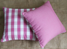 Dual Sided-Pink Checked Cushion Covers (Set Of 2)