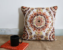 Brown Embroidered Decorative Cushion Cover