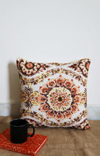 Brown Embroidered Decorative Cushion Cover