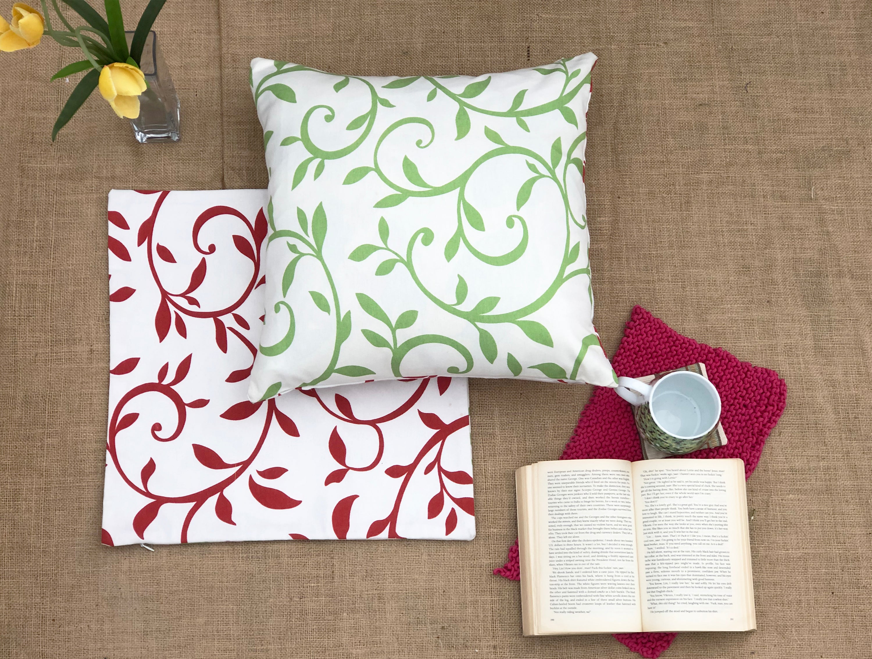 Leaves-Dual Sided Outdoor Cushion Cover (Set Of 2)
