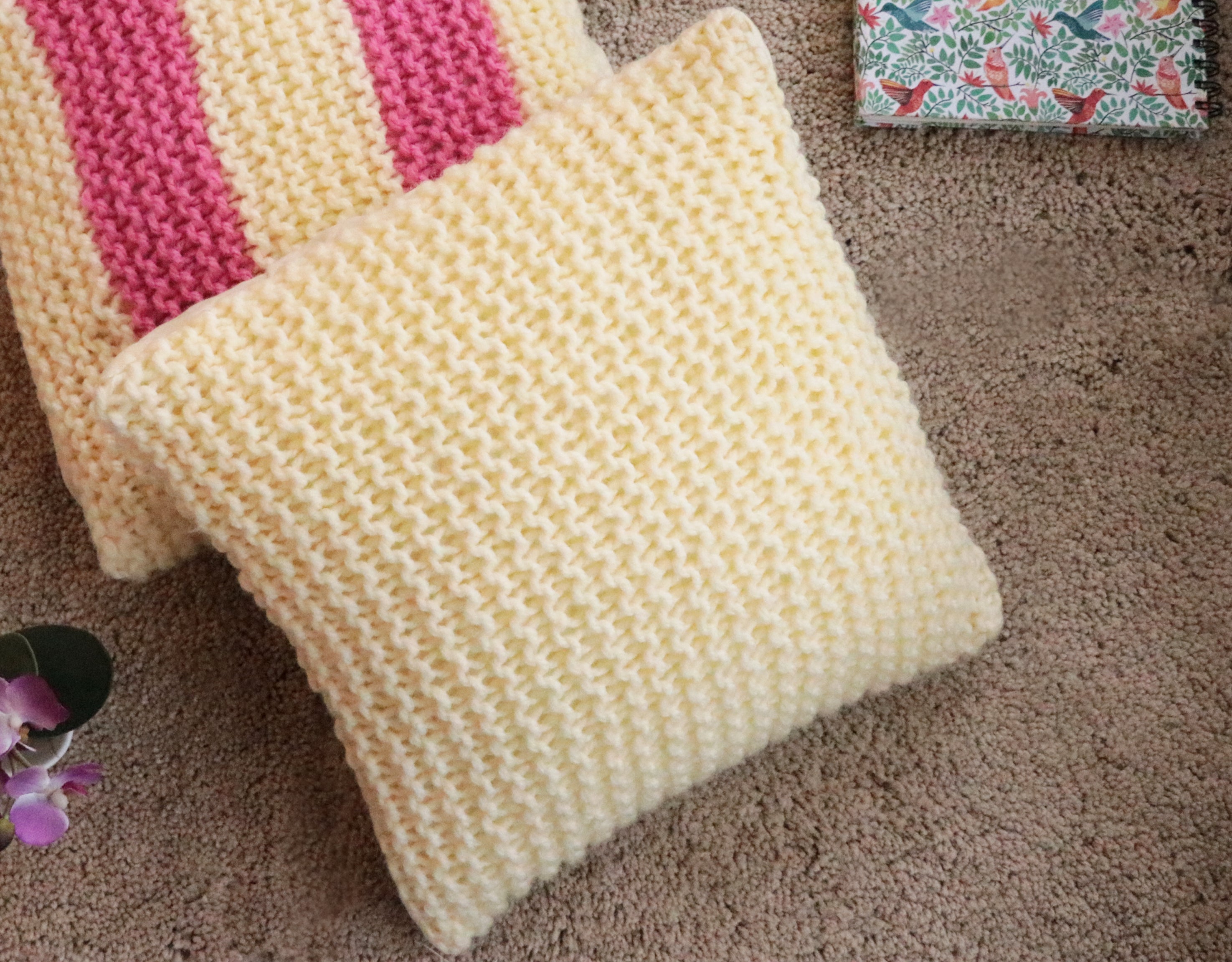 hand knitted by artisans of India woolen cushions suitable for winter season 